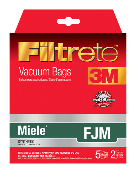 Bolsa de repuesto sintética para aspiradora 3M Filtrete Hoover tipo A Miele FJM, 10 L x 11 W pulgadas.