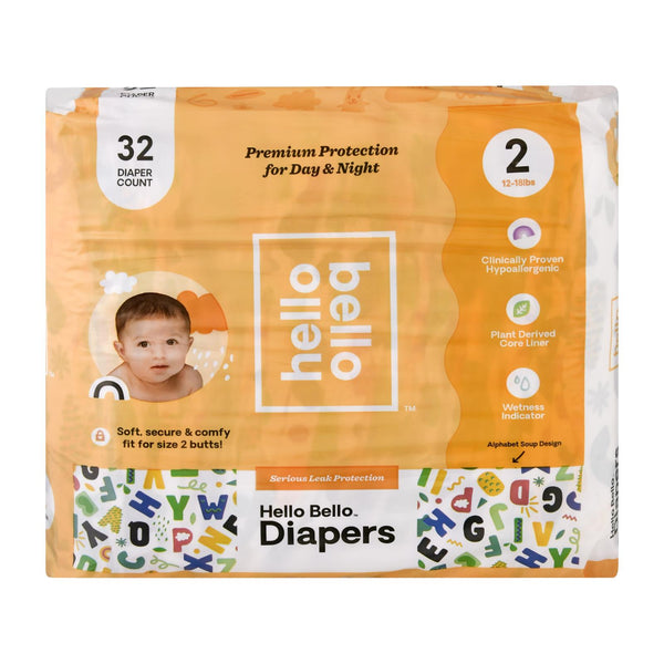 Hola Bello - Diapr Alph Sp Sz2 12/18lb - EA de 1-32 CT