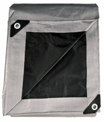 Tarp, Black & Silver, 10-mil Polyethylene , 20 x 25-Ft.
