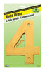 Hy-Ko 5 in. Gold Brass Screw-On Number 4 1 pc