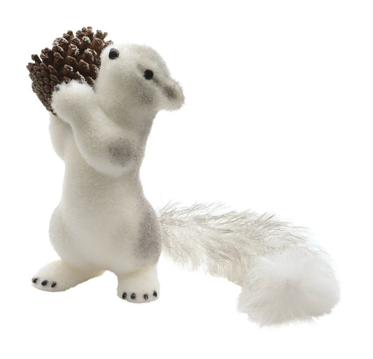 Decoris Squirrel with Pinecone Christmas Decoration White Foam 12.6 in 1 pk (Pack of 4)