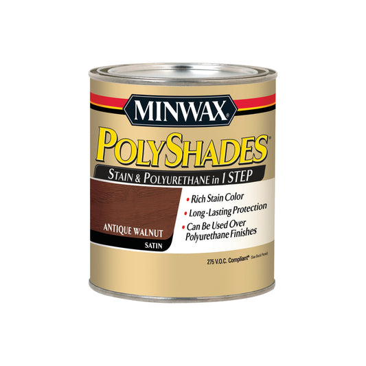 Minwax 61940 1 Quart Antique Walnut Polyshades® Satin Wood Stain (Case of 4)