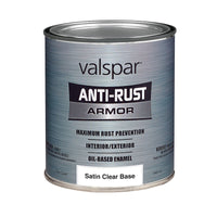 Valspar Anti-Rust Indoor and Outdoor Satin Tintable Base Oil-Based Enamel Rust Prevention Paint 1 qt