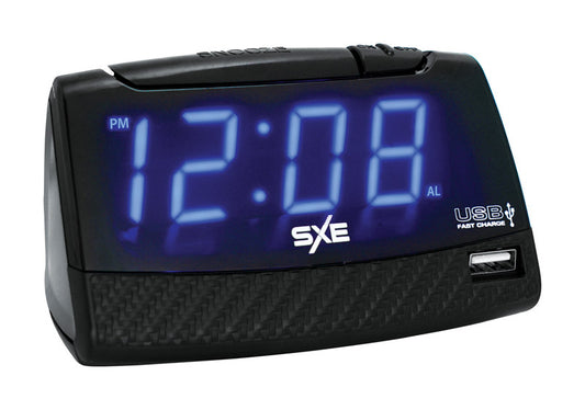 Westclox Black Alarm Clock Digital Plug-In