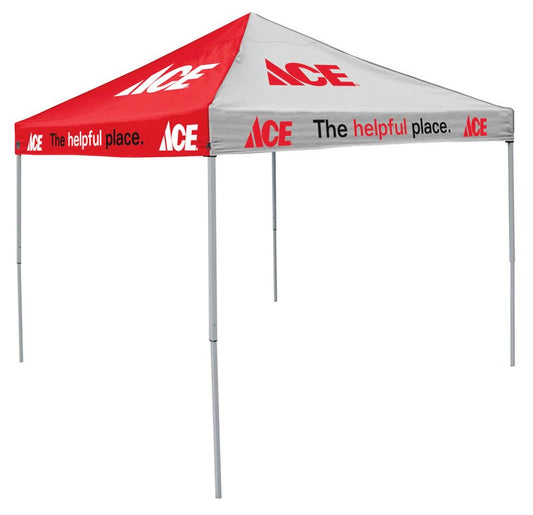 Logo Chairs Canopy Tent 9' X 9' Steel Frame Red