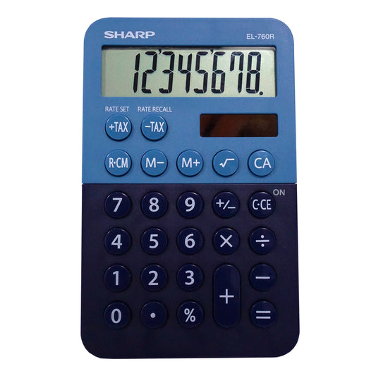 Sharp Blue 8 digit Solar Powered Calculator