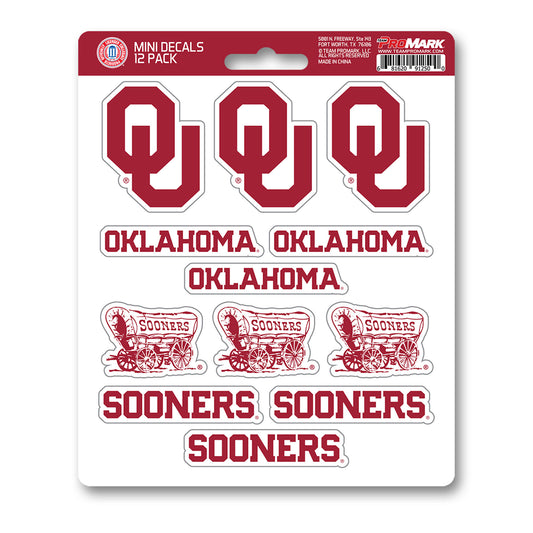 University of Oklahoma 12 Count Mini Decal Sticker Pack