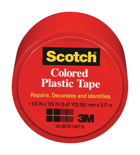 Scotch Red 125 in. L x 1-1/2 in. W Plastic Tape (Pack of 6)