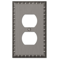 Amerelle Antique Nickel Pewter 2 gang Die-Cast Metal Duplex Wall Plate 1 pk