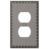 Amerelle Antique Nickel Pewter 2 gang Die-Cast Metal Duplex Wall Plate 1 pk