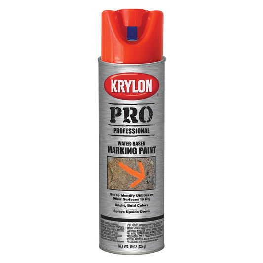 Krylon 7321 17 Oz Fluorescent Red/Orange Water-Based Making Spray Paint (Pack of 6)