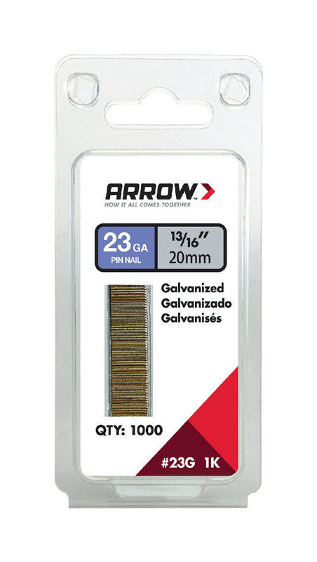 Arrow 13/16 in. 23 Ga. Straight Strip Galvanized Pin Nails 1,000 pk