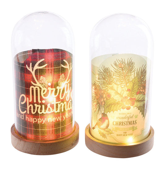 Decoris  LED Plaid/Bird Cloche  Christmas Decoration  Clear  Glass  1 pk (Pack of 12)