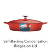 Tramontina USA Gradated Red & Off-White Enameled Cast-Iron Series 1000 Covered Braiser 4 qt.