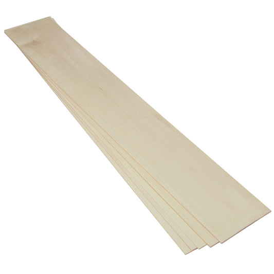 Midwest Products 4 in. W x 3 ft. L x 1/8 in. Basswood Sheet #2/BTR Premium Grade (Pack of 5)
