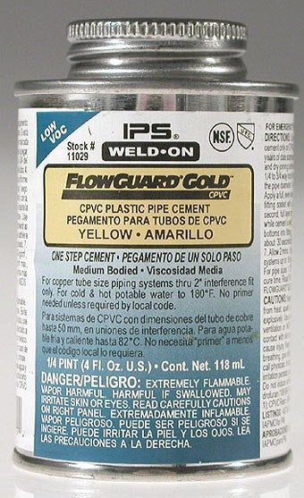Weld On 11028 1/2 Pint Weld-On FlowGuard® Gold Yellow VOC Cement