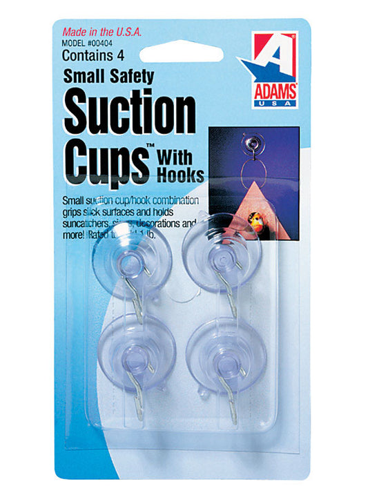 Adams  1.38 in. W x 0.68 in. L Clear  Plastic  Suction Cup with Hooks