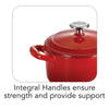 24 oz Enameled Cast-Iron Series 1000 Covered Mini Cocotte - Gradated Red