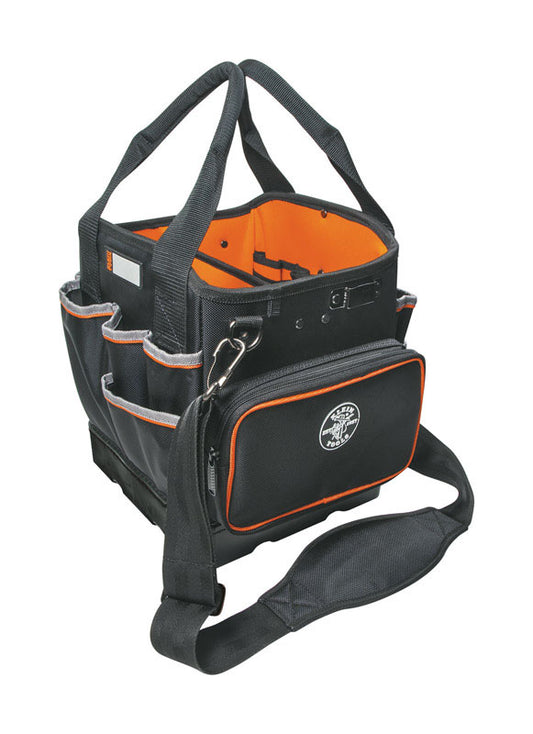 Klein Tools Tradesman Pro 10-1/4 in. W X 12-1/4 in. H Tote Bag 40 pocket Black/Orange 1 pc