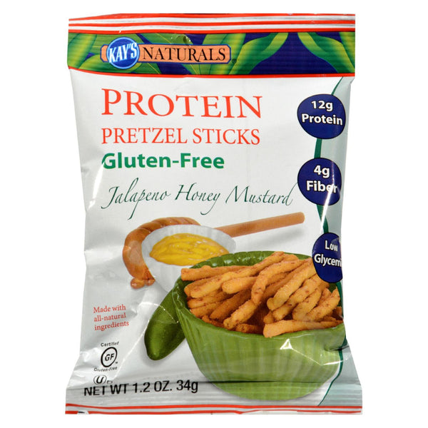 Palitos de pretzel con mostaza y miel y jalapeño Better Balance de Kay's Naturals, 1,2 oz, caja de 6 (paquete de 6)