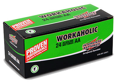 Workaholic Alkaline Battery, AA, 24-Pk.