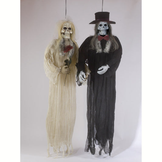 Fun World Assorted Hanging Skeleton Bride or Groom Halloween Decoration 72 in. H x 72 in. W 1 pk