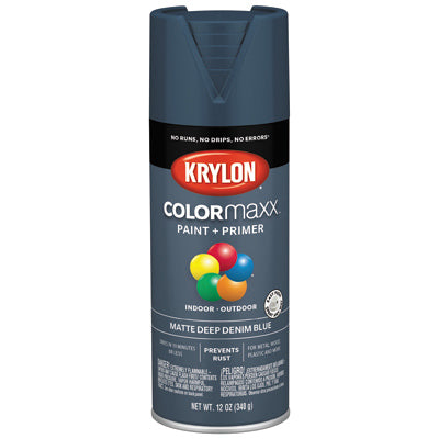 COLORmaxx Spray Paint, Deep Denim Blue, Matte, 12-oz.