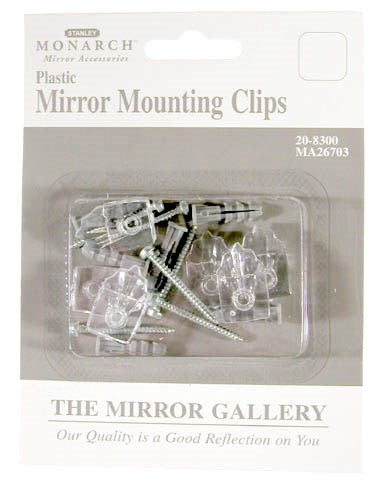 Home Decor 20-8300 Plastic Mirror Mounting Clips 6 Count