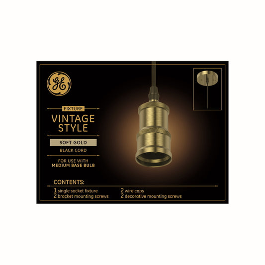 GE Lighting Vintage Style Soft Gold Pendant Light