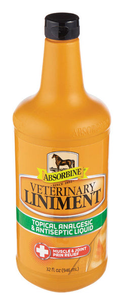 Linimento veterinario líquido Absorbine para caballos, 1 cuarto de galón.
