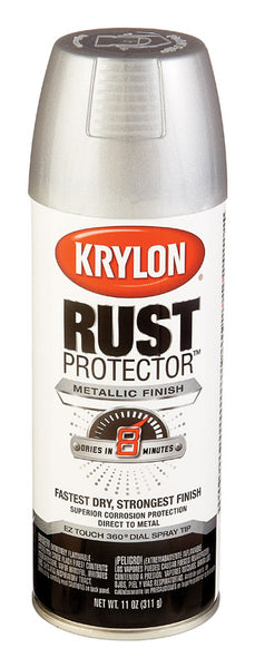 Pintura en aerosol protectora de óxido Krylon de color plateado brillante, 12 oz (paquete de 6)