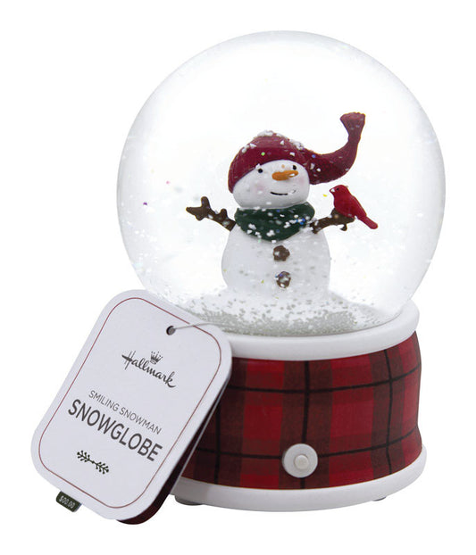 Hallmark Red/White Glass Snowman Globe Christmas Decoration 4 L x 4 W x 5.25 H in. (Pack of 4)