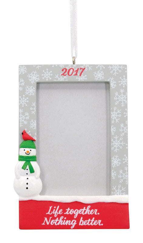 Hallmark 2017 Family Photo Holder Christmas Ornament Multicolored Resin 3.5 in. 1 pk