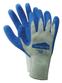 Work Gloves, Latex Coated Palm, Blue, Small
