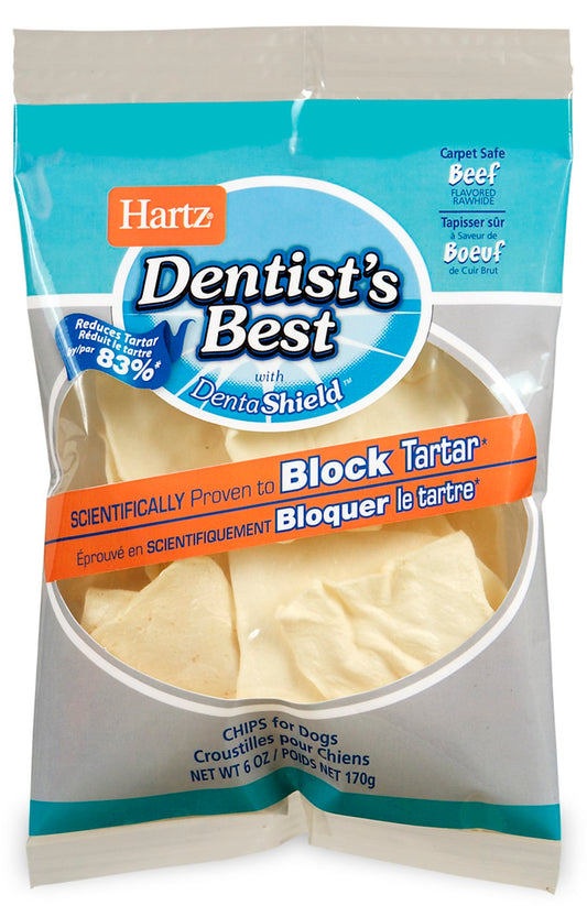 Hartz 01001 6 Oz Rawhide Chips Dentist's Best With DentaShield™