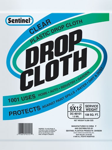 Gam DC90050 Sentinel® Clear Plastic Drop Cloths                                                                                                       