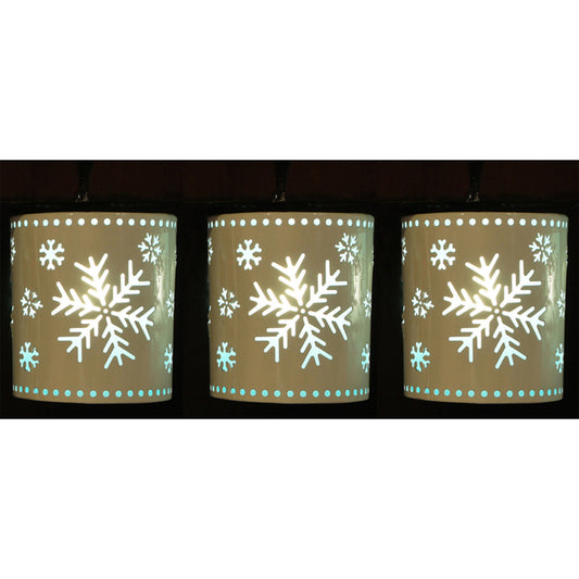 Sienna  Tan  Snowflake Lantern  Christmas Decor