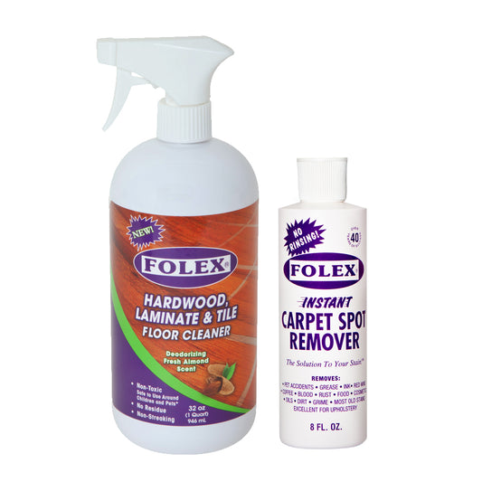 Folex Spot Remover 8oz & Deodorizing Wood Floor Cleaner 32oz