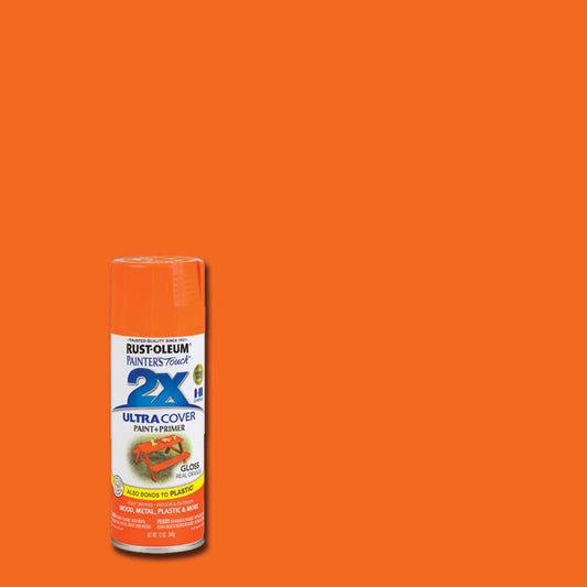 Rust-Oleum Painter's Touch Ultra Cover Gloss Real Orange Spray Paint 12 oz. (Pack of 6)