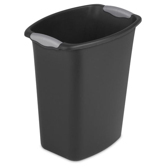 Sterilite 10359006 11.88" X 8.5" X 13.25" 3 Gallon Black Wastebasket (Pack of 6)