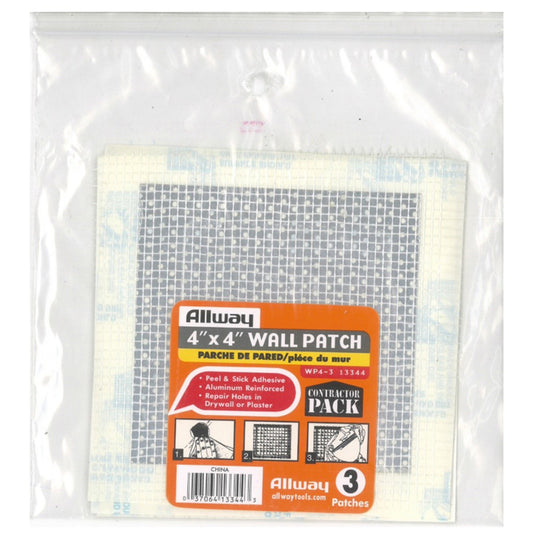 Allway 4 in. L x 4 in. W Fiberglass White Self Adhesive Drywall Mesh Patch (Pack of 10)