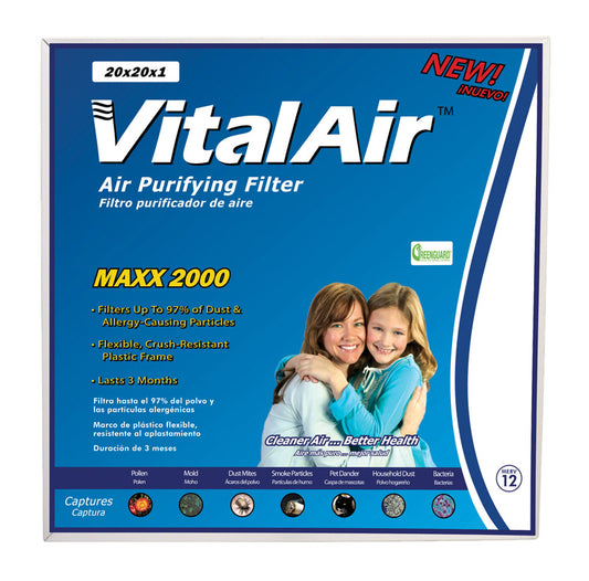 Vitalair Air Filter 20 " X 20 " X 1 " Electrostatically Charged Merv12