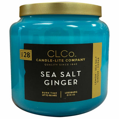 Candle Lite 4274145 14 Oz Sea Salt Ginger Clco Jar Candle With Metal Lid (Pack of 3)