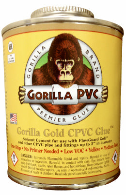 Gorilla PVC Gold Yellow Primer and Cement For CPVC 4 oz