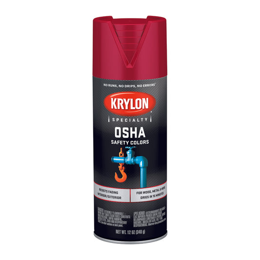 Krylon Special Purpse Gloss Safety Red OSHA Color Spray Paint 12 oz. (Pack of 6)