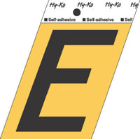 Address Letters, "E", Black/Gold Aluminum, Adhesive, 3.5-In. (Pack of 10)
