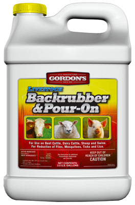 Livestock Backrubber & Pour-On Insecticide, Ready to Use, 2.5-Gal.