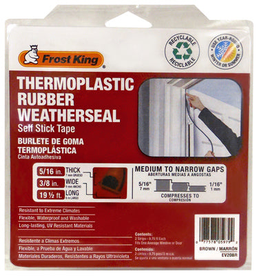 Thermoplastic Rubber Weatherseal, 5/16 x 3/8-In. x 20-Ft.