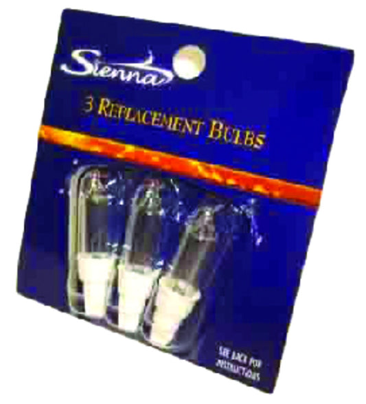 Sienna  Incandescent  Clear/Warm White  3 count Replacement  Christmas Light Bulbs