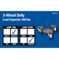Titan 6 in. D Plastic Triple Caster 200 lb 1 pk